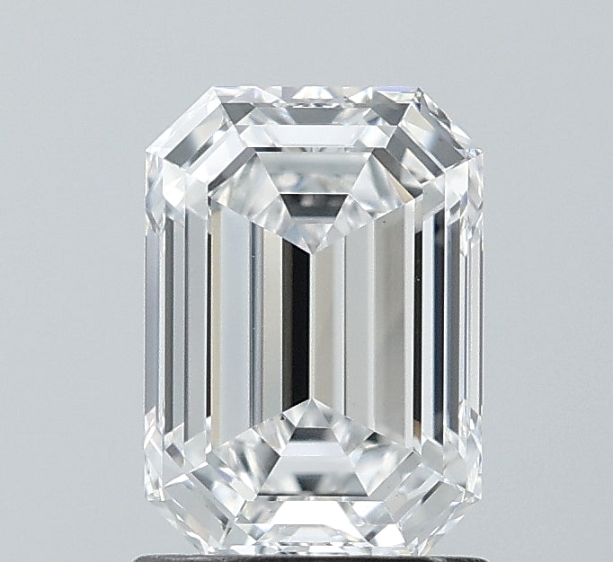 1.54 Carat Emerald Lab Diamond with  Cut Diamond in 14KT  view 1
