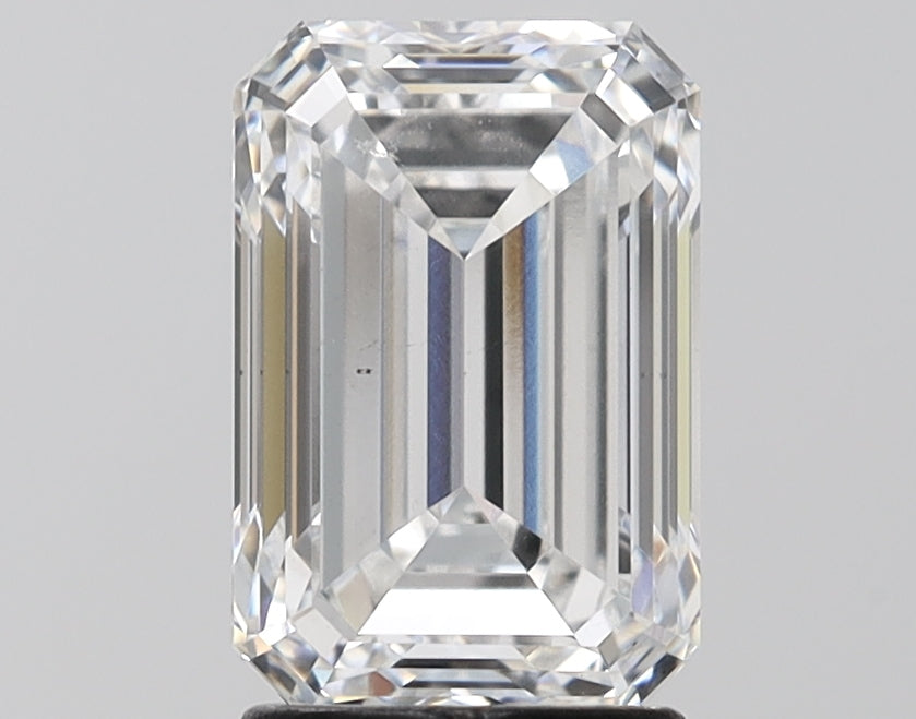 2.58 Carat Emerald Lab Diamond with  Cut Diamond in 14KT  view 1
