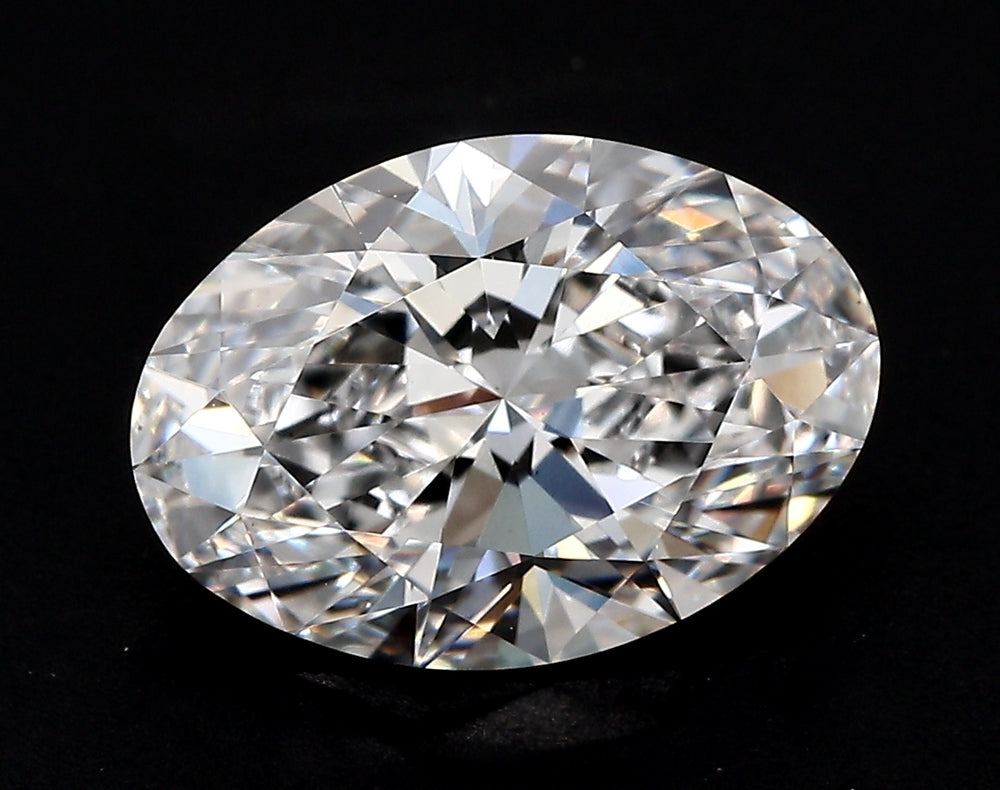 3.02 Carat Oval Lab Diamond with  Cut Diamond in 14KT  view 1
