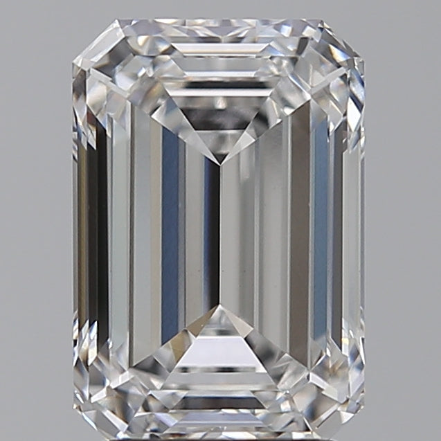 3.03 Carat Emerald Lab Diamond with  Cut Diamond in 14KT  view 1
