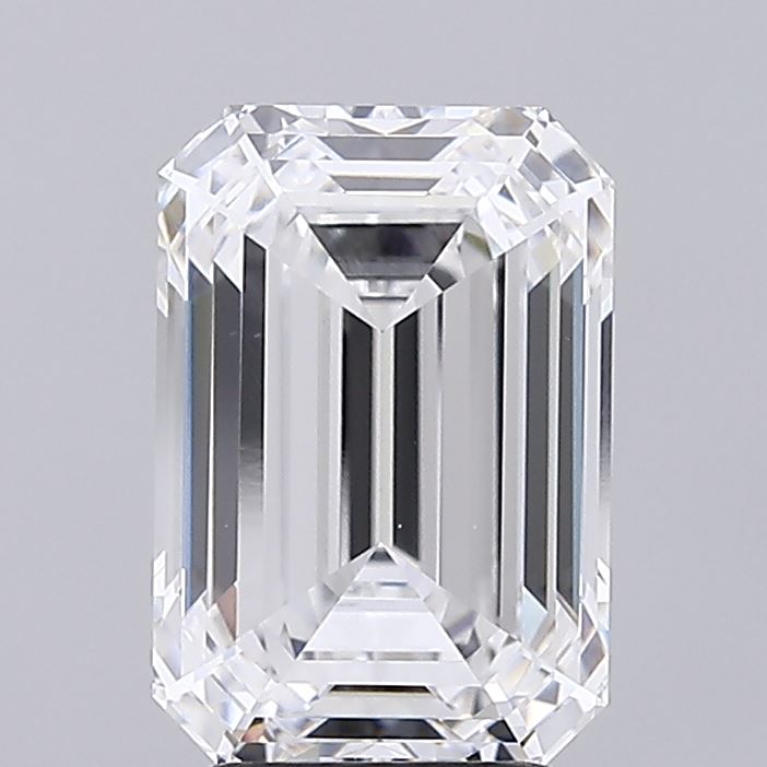 2.51 Carat Emerald Lab Diamond with  Cut Diamond in 14KT  view 1
