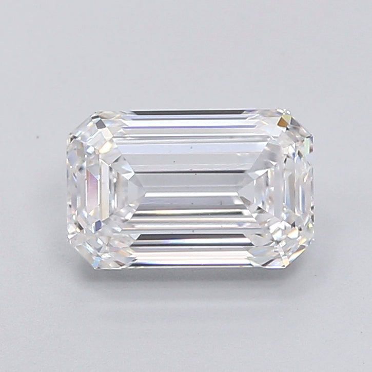 2.77 Carat Emerald Lab Diamond with  Cut Diamond in 14KT  view 1
