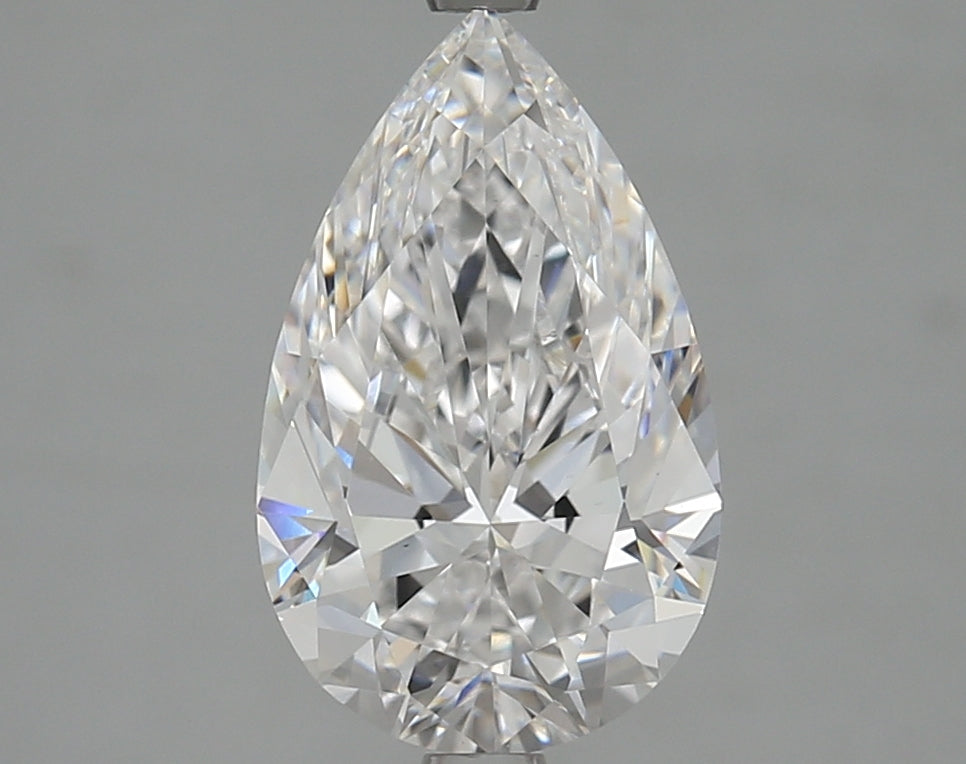 2.72 Carat Pear Lab Diamond with  Cut Diamond in 14KT  view 1
