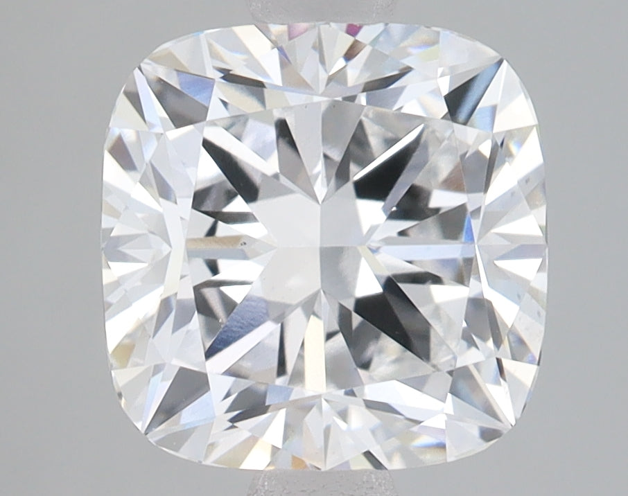 2.57 Carat Cushion Lab Diamond with  Cut Diamond in 14KT  view 1
