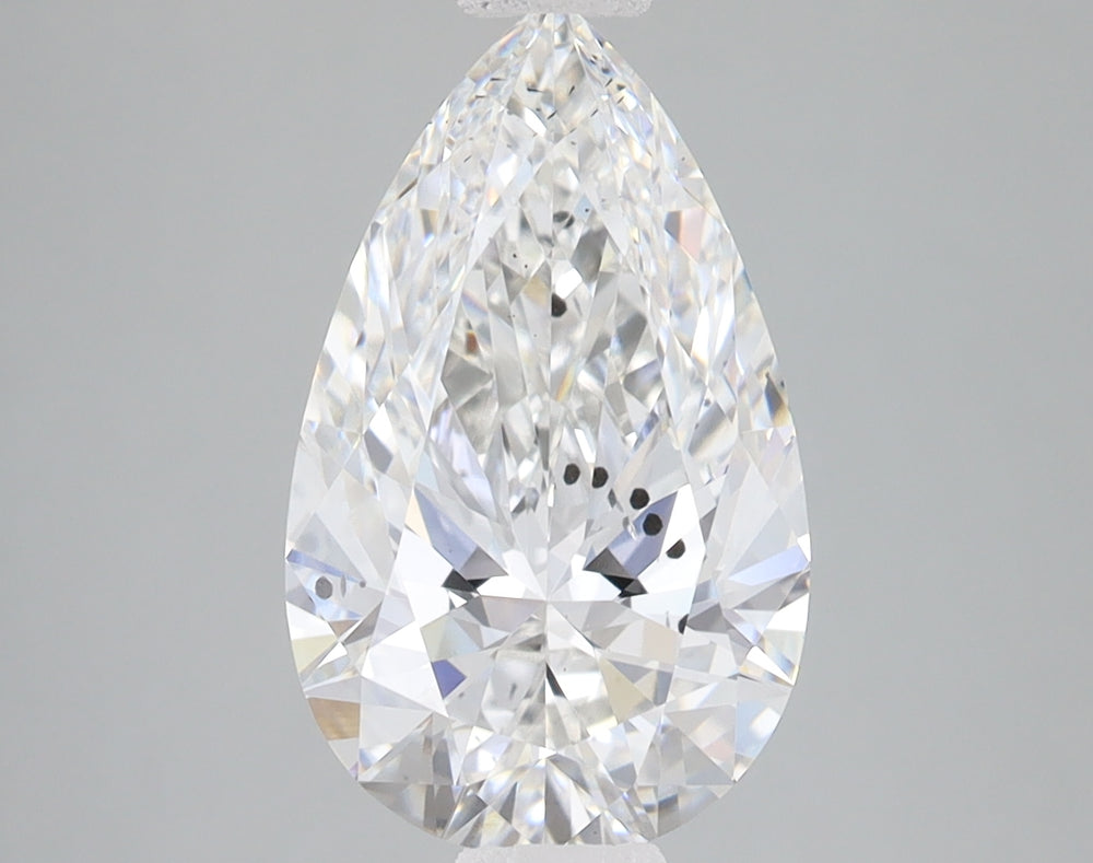 3.08 Carat Pear Lab Diamond with  Cut Diamond in 14KT  view 1
