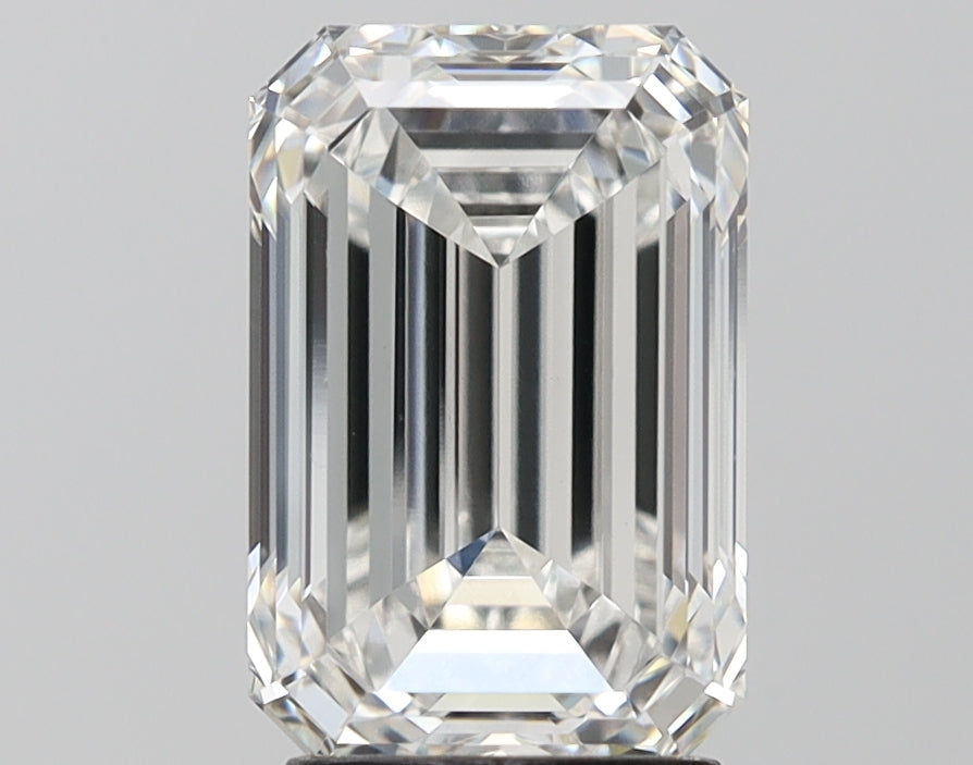 3.04 Carat Emerald Lab Diamond with  Cut Diamond in 14KT  view 1
