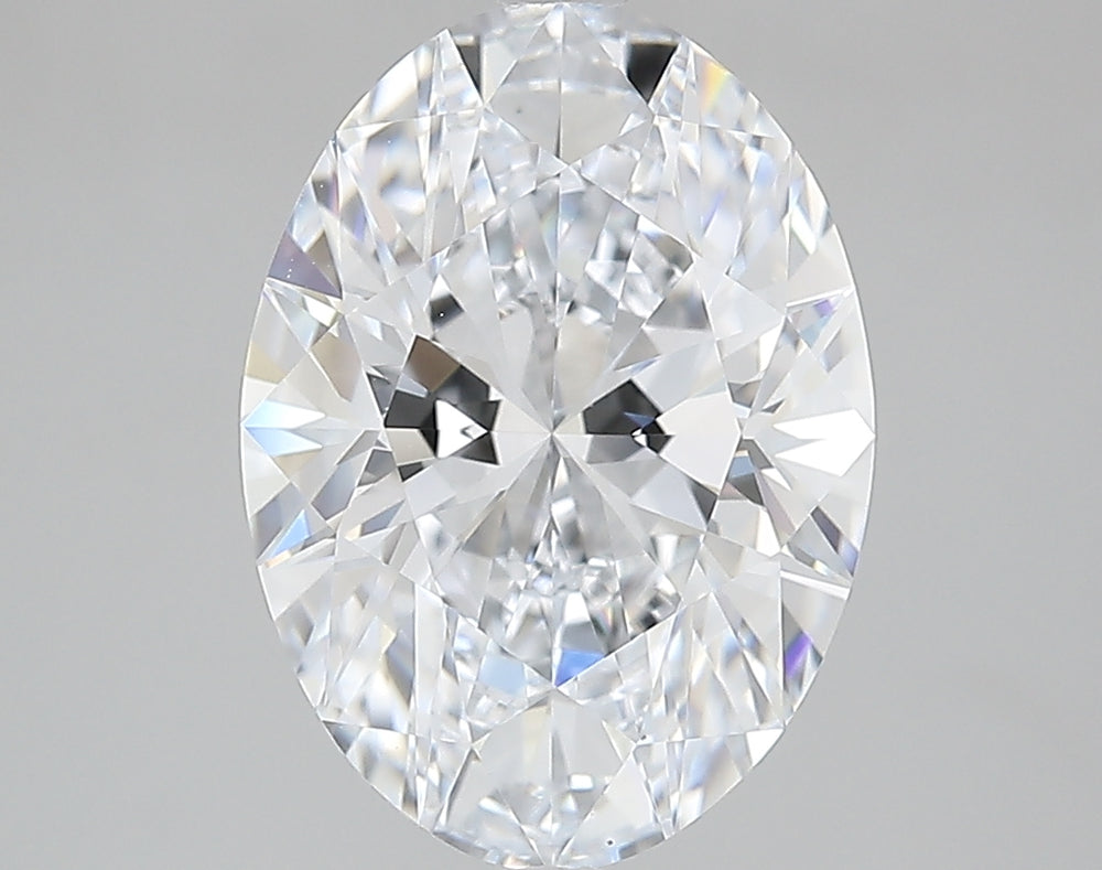 4.01 Carat Oval Lab Diamond with  Cut Diamond in 14KT  view 1
