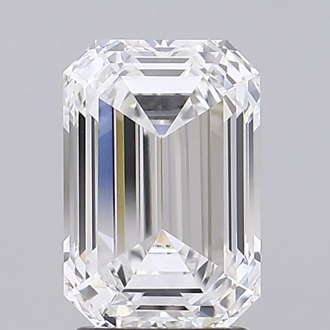 2.66 Carat Emerald Lab Diamond with  Cut Diamond in 14KT  view 1
