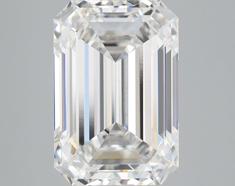 3.08 Carat Emerald Lab Diamond with  Cut Diamond in 14KT  view 1
