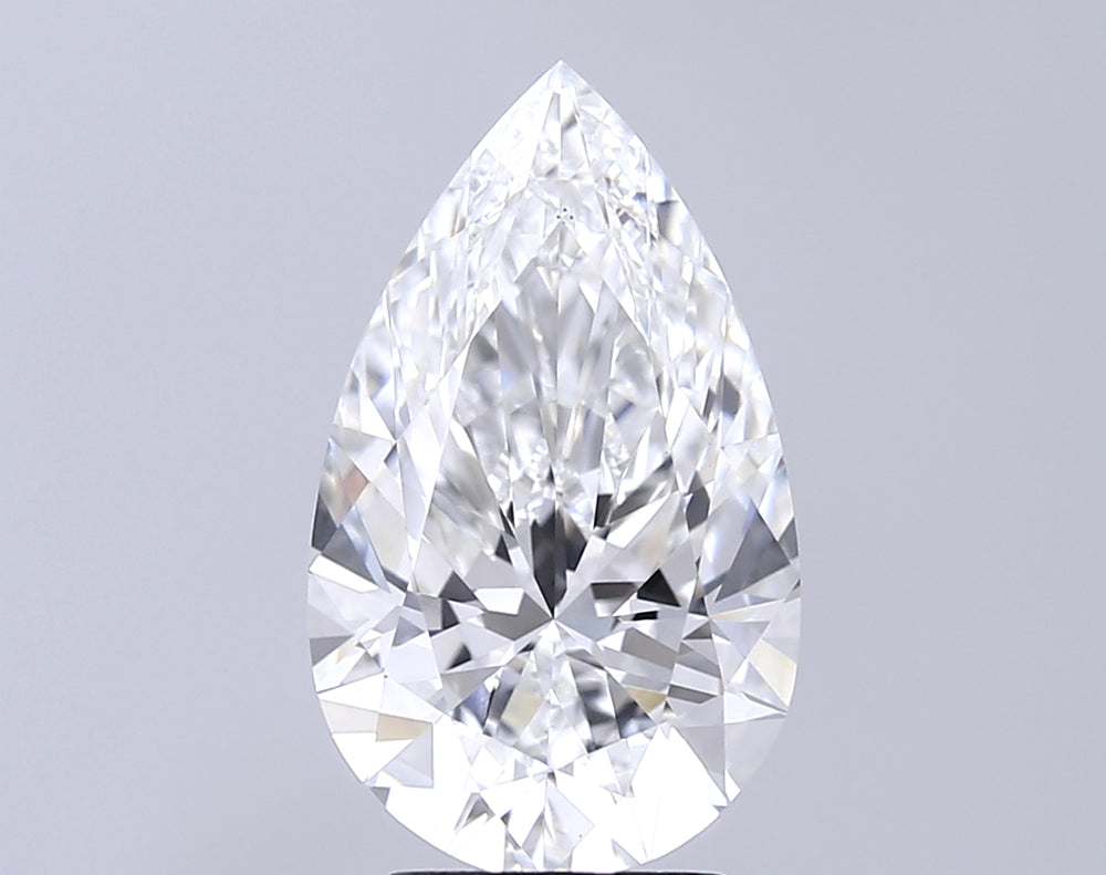 4.07 Carat Pear Lab Diamond with  Cut Diamond in 14KT  view 1
