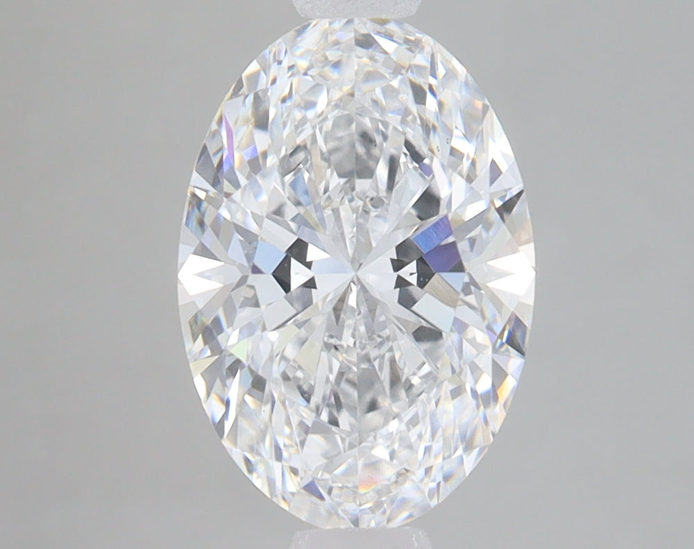 2.42 Carat Oval Lab Diamond with  Cut Diamond in 14KT  view 1
