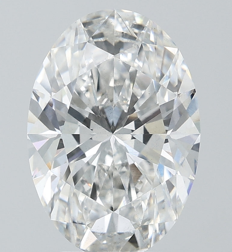 4.36 Carat Oval Lab Diamond with  Cut Diamond in 14KT  view 1
