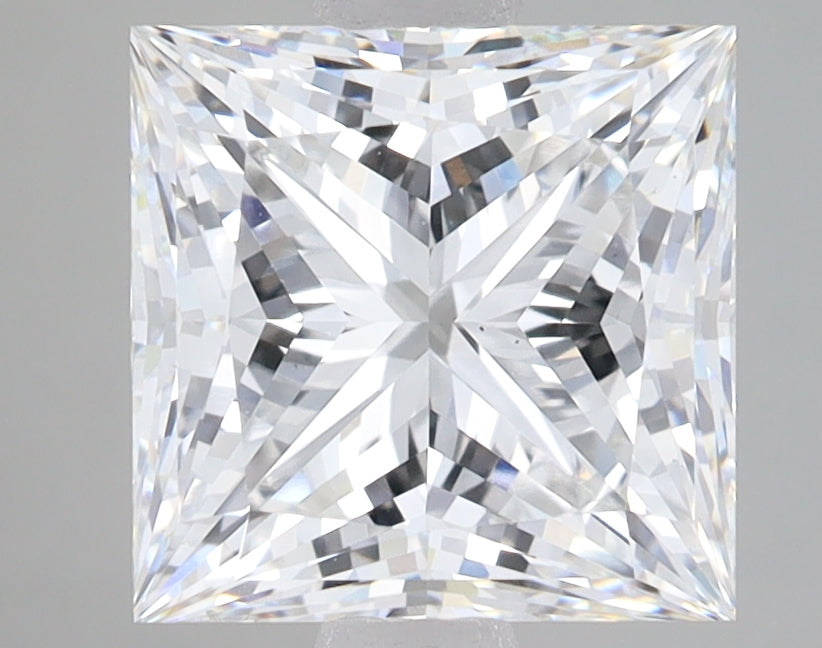 3.56 Carat Princess Lab Diamond with  Cut Diamond in 14KT  view 1
