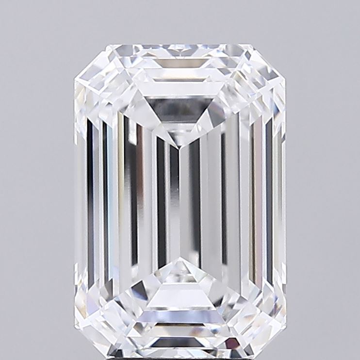4.91 Carat Emerald Lab Diamond with  Cut Diamond in 14KT  view 1
