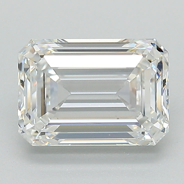 2.07 Carat Emerald Lab Diamond with  Cut Diamond in 14KT  view 1
