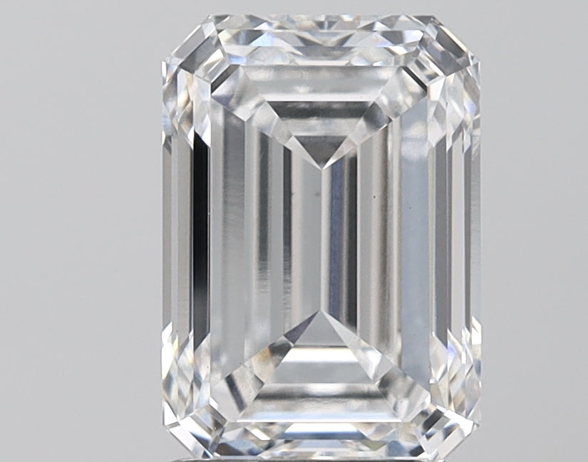 2.66 Carat Emerald Lab Diamond with  Cut Diamond in 14KT  view 1
