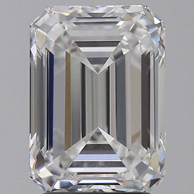 3.02 Carat Emerald Lab Diamond with  Cut Diamond in 14KT  view 1
