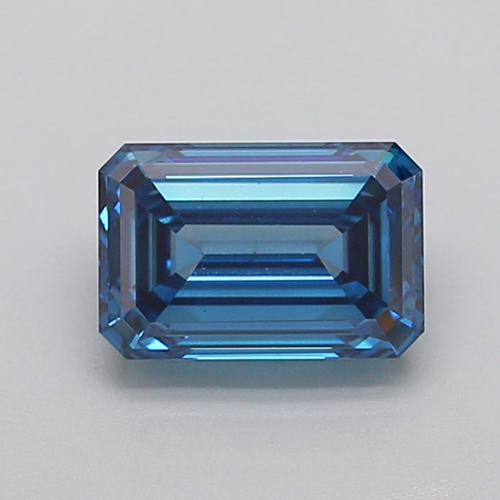 3.02 Carat Emerald Lab Diamond with  Cut Diamond in 14KT  view 1
