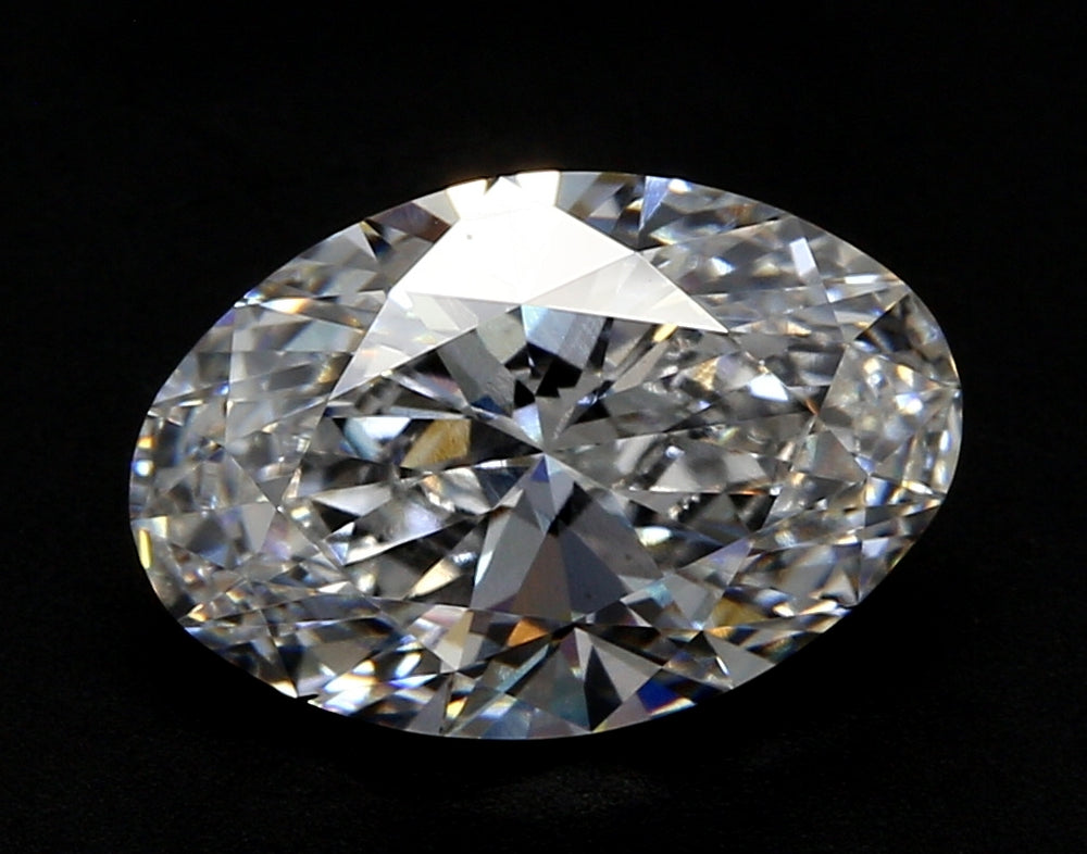 4.0 Carat Oval Lab Diamond with  Cut Diamond in 14KT  view 1
