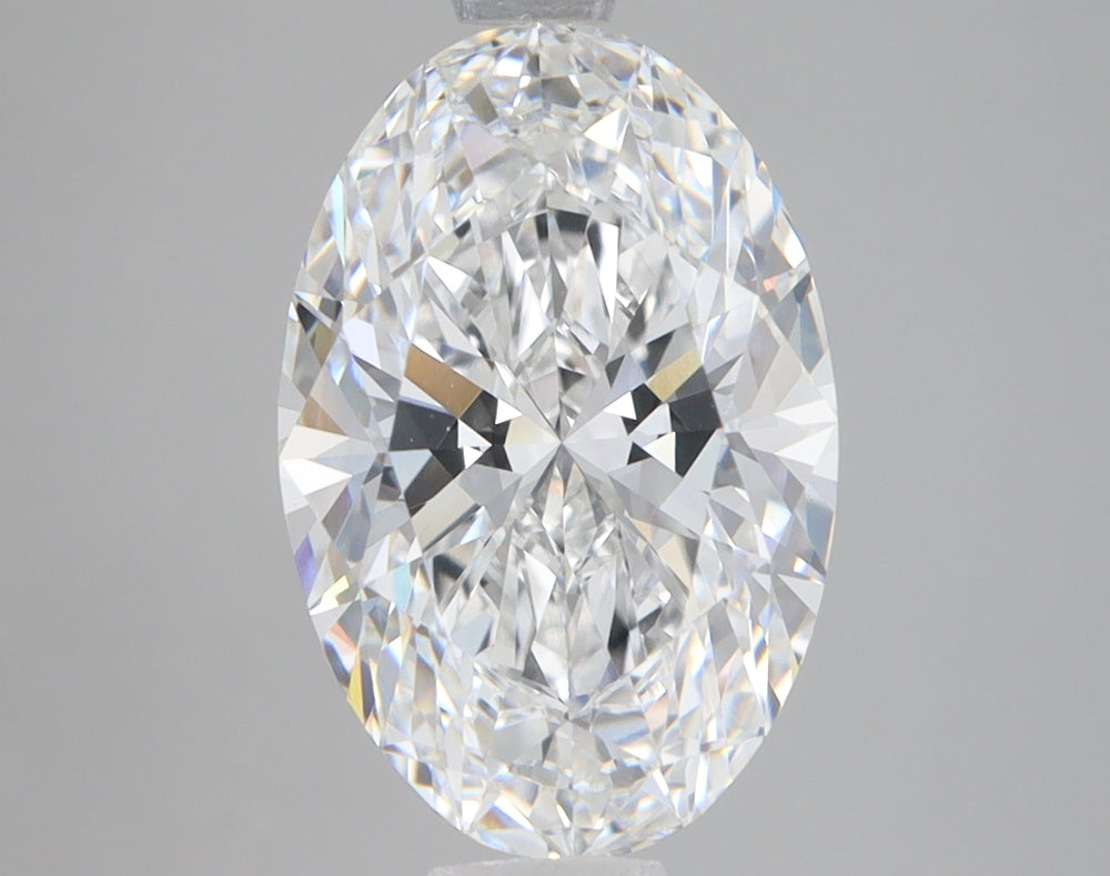 3.66 Carat Oval Lab Diamond with  Cut Diamond in 14KT  view 1
