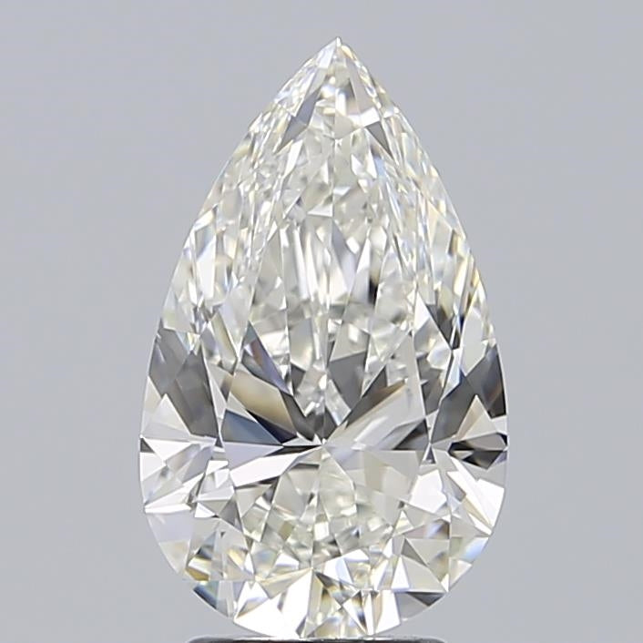 3.0 Carat Pear Lab Diamond with  Cut Diamond in 14KT  view 1
