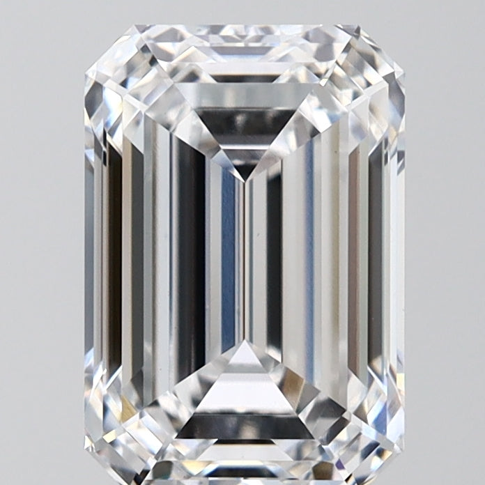 3.03 Carat Emerald Lab Diamond with  Cut Diamond in 14KT  view 1
