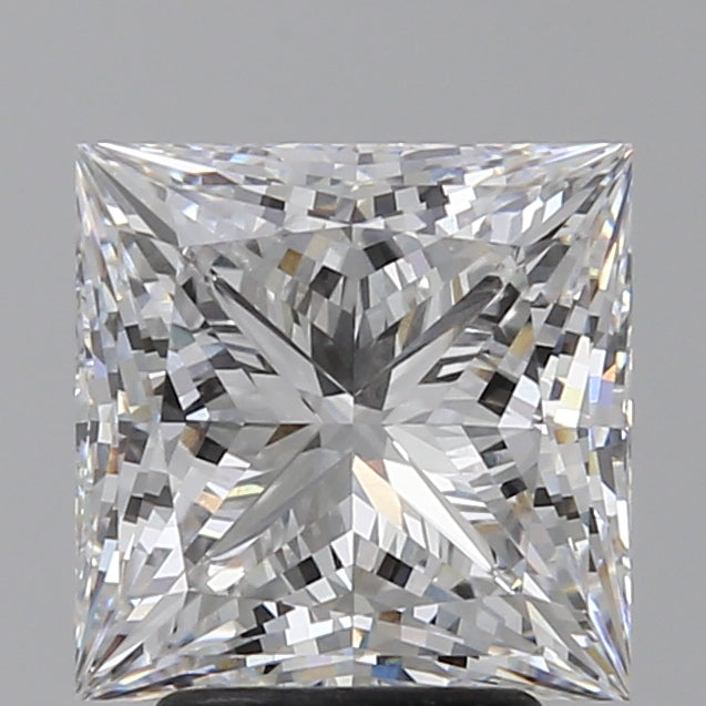 3.57 Carat Princess Lab Diamond with  Cut Diamond in 14KT  view 1
