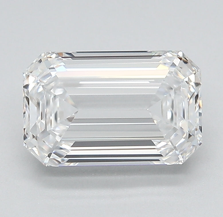 2.01 Carat Emerald Lab Diamond with  Cut Diamond in 14KT  view 1
