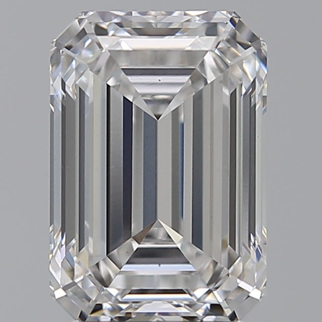 3.07 Carat Emerald Lab Diamond with  Cut Diamond in 14KT  view 1
