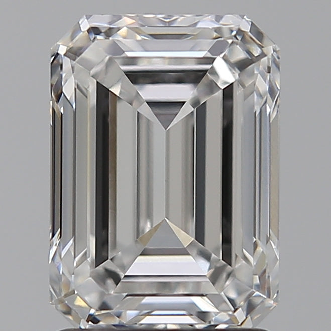 2.05 Carat Emerald Lab Diamond with  Cut Diamond in 14KT  view 1
