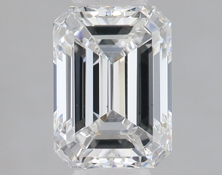 1.51 Carat Emerald Lab Diamond with  Cut Diamond in 14KT  view 1
