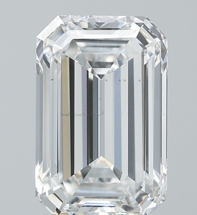 2.91 Carat Emerald Lab Diamond with  Cut Diamond in 14KT  view 1
