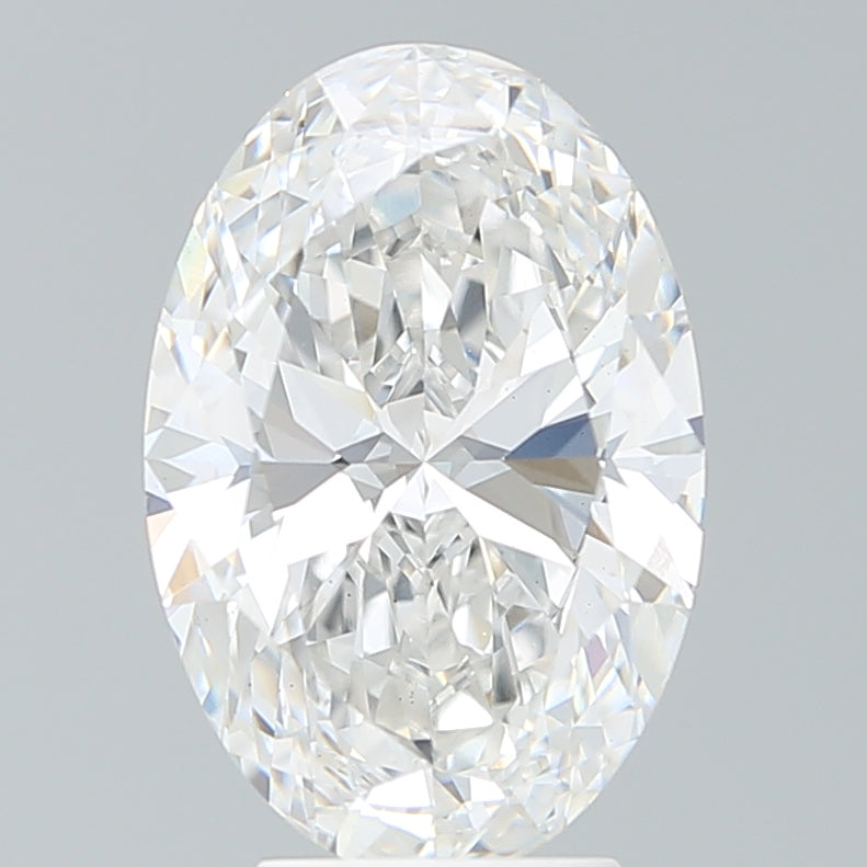 4.41 Carat Oval Lab Diamond with  Cut Diamond in 14KT  view 1

