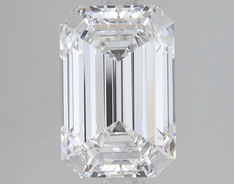 2.75 Carat Emerald Lab Diamond with  Cut Diamond in 14KT  view 1
