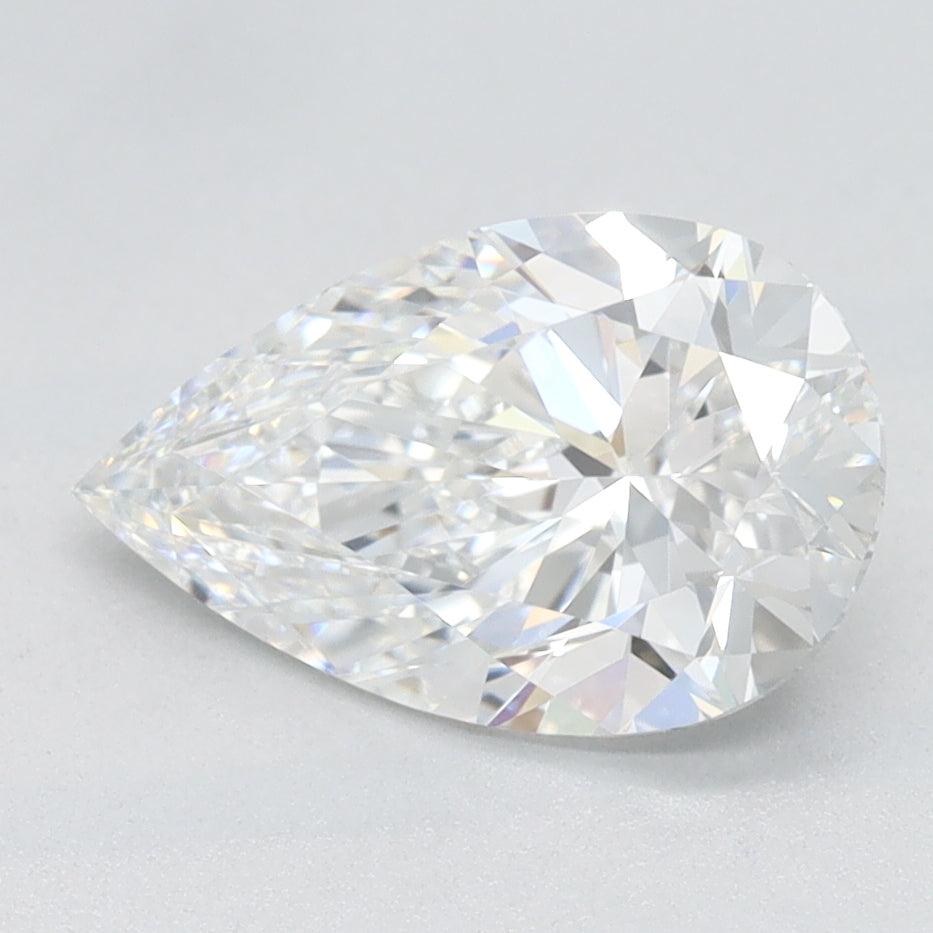 1.5 Carat Pear Lab Diamond with  Cut Diamond in 14KT  view 1
