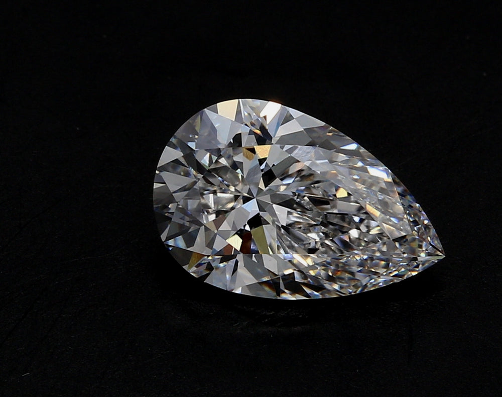 2.0 Carat Pear Lab Diamond with  Cut Diamond in 14KT  view 1

