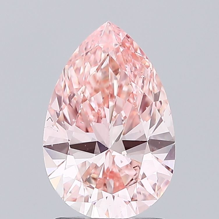 1.74 Carat Pear Lab Diamond with  Cut Diamond in 14KT  view 1
