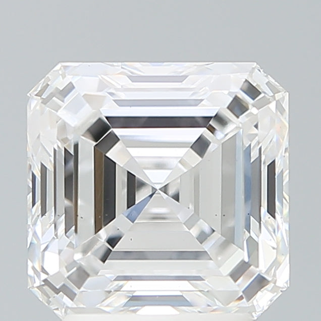 3.11 Carat Asscher Lab Diamond with  Cut Diamond in 14KT  view 1
