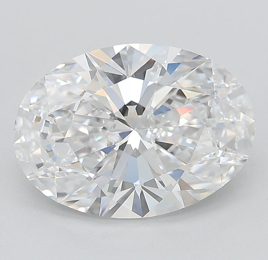 3.0 Carat Oval Lab Diamond with  Cut Diamond in 14KT  view 1
