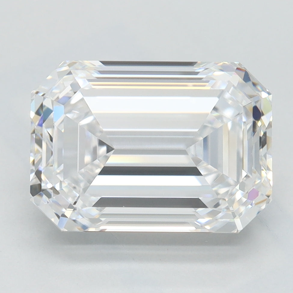 2.96 Carat Emerald Lab Diamond with  Cut Diamond in 14KT  view 1
