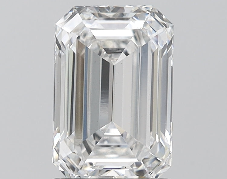 1.83 Carat Emerald Lab Diamond with  Cut Diamond in 14KT  view 1
