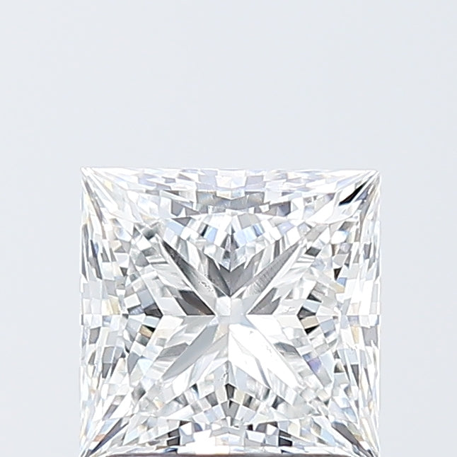 1.73 Carat Princess Lab Diamond with  Cut Diamond in 14KT  view 1
