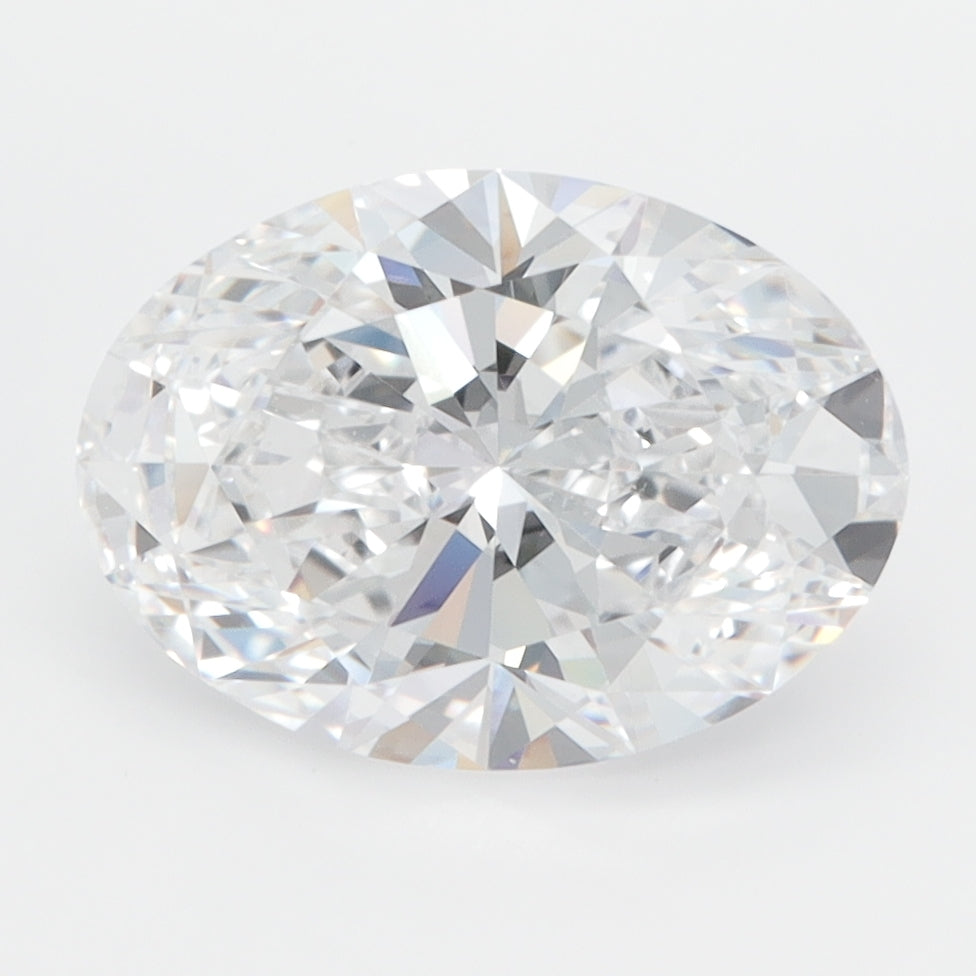 3.01 Carat Oval Lab Diamond with  Cut Diamond in 14KT  view 1
