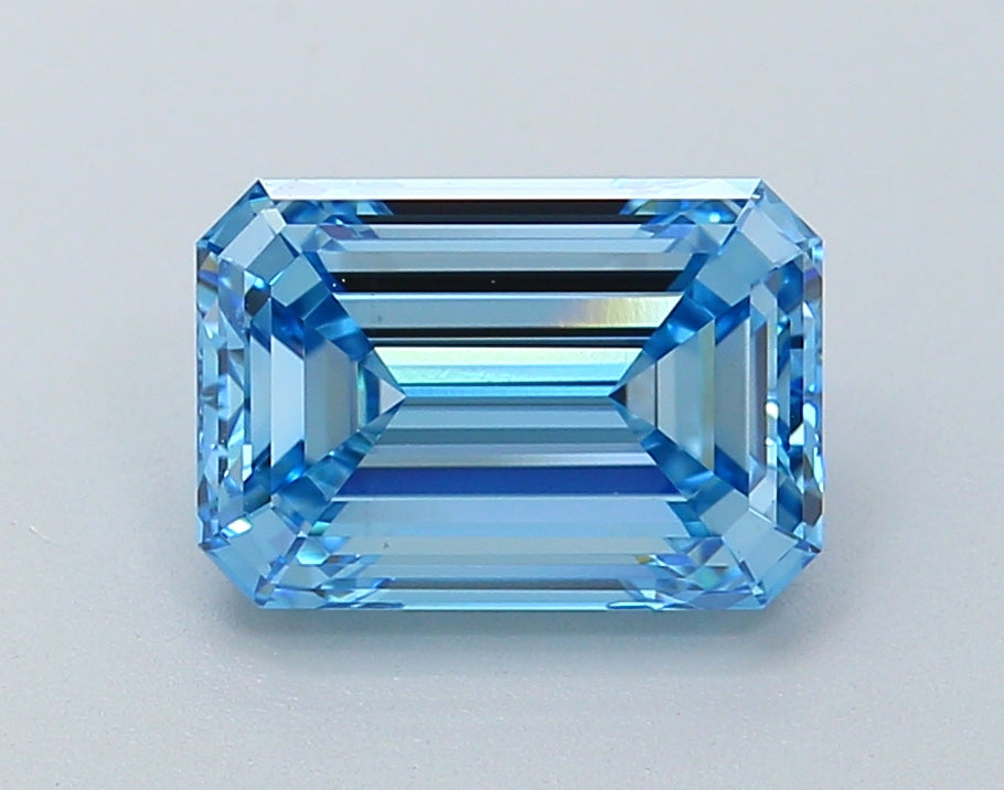 2.08 Carat Emerald Lab Diamond with  Cut Diamond in 14KT  view 1
