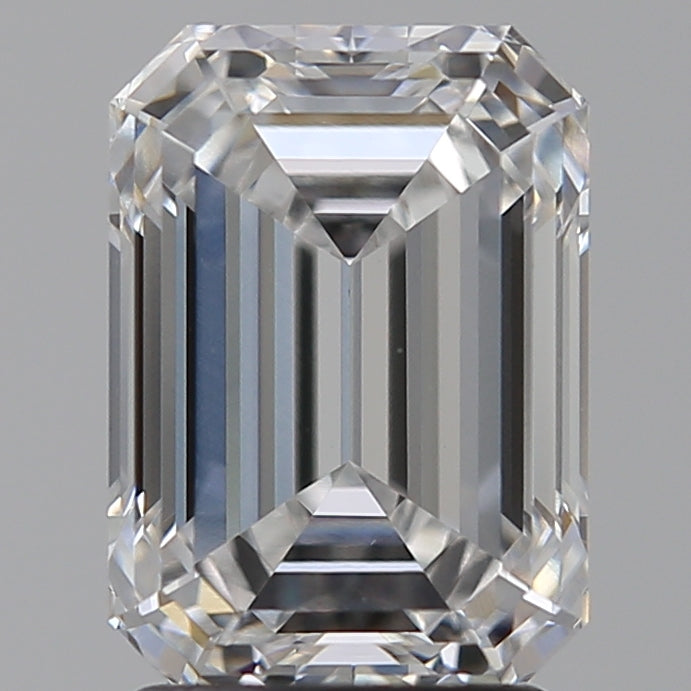 2.54 Carat Emerald Lab Diamond with  Cut Diamond in 14KT  view 1
