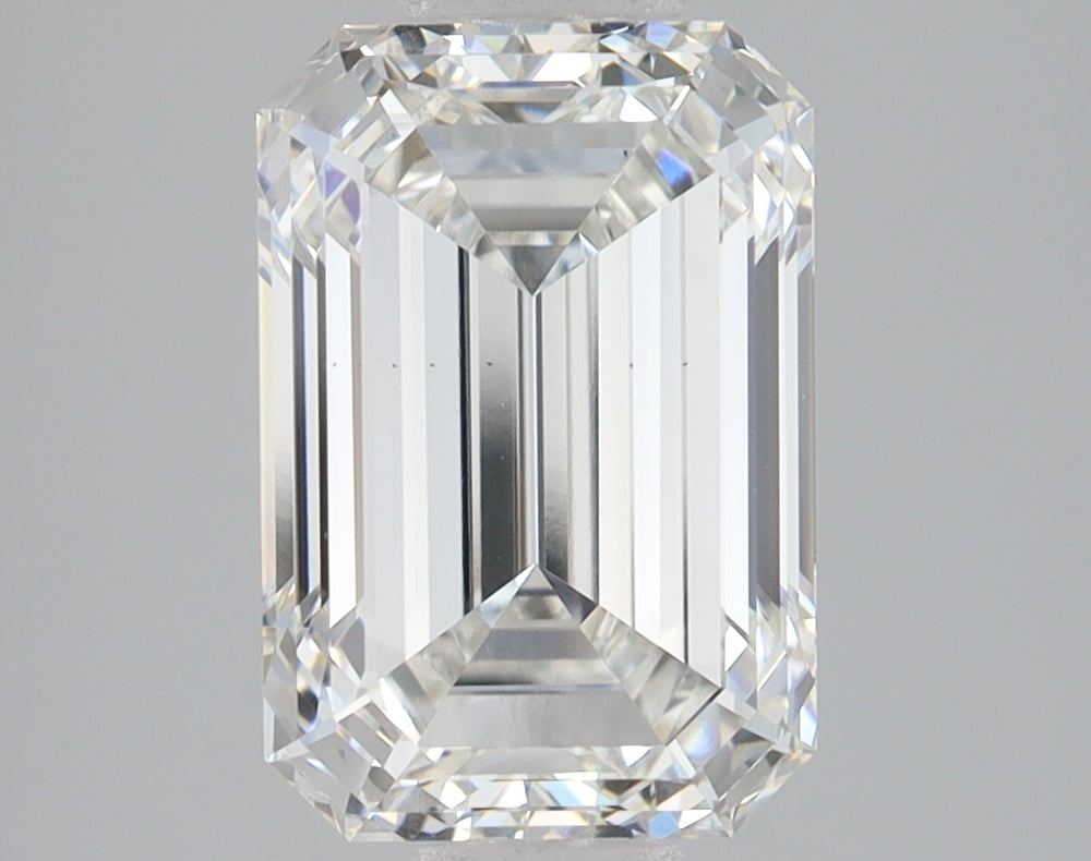 3.56 Carat Emerald Lab Diamond with  Cut Diamond in 14KT  view 1

