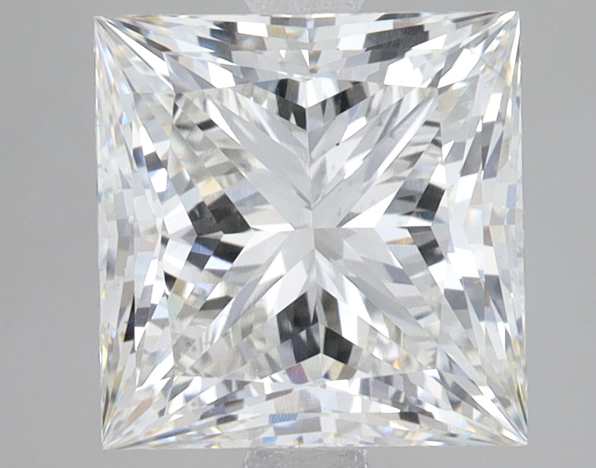 4.0 Carat Princess Lab Diamond with  Cut Diamond in 14KT  view 1
