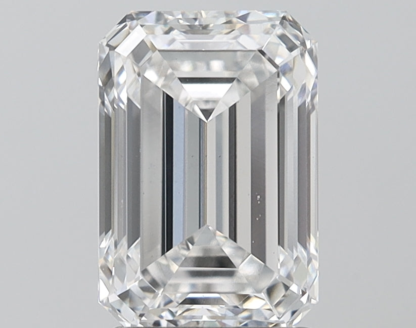 2.59 Carat Emerald Lab Diamond with  Cut Diamond in 14KT  view 1

