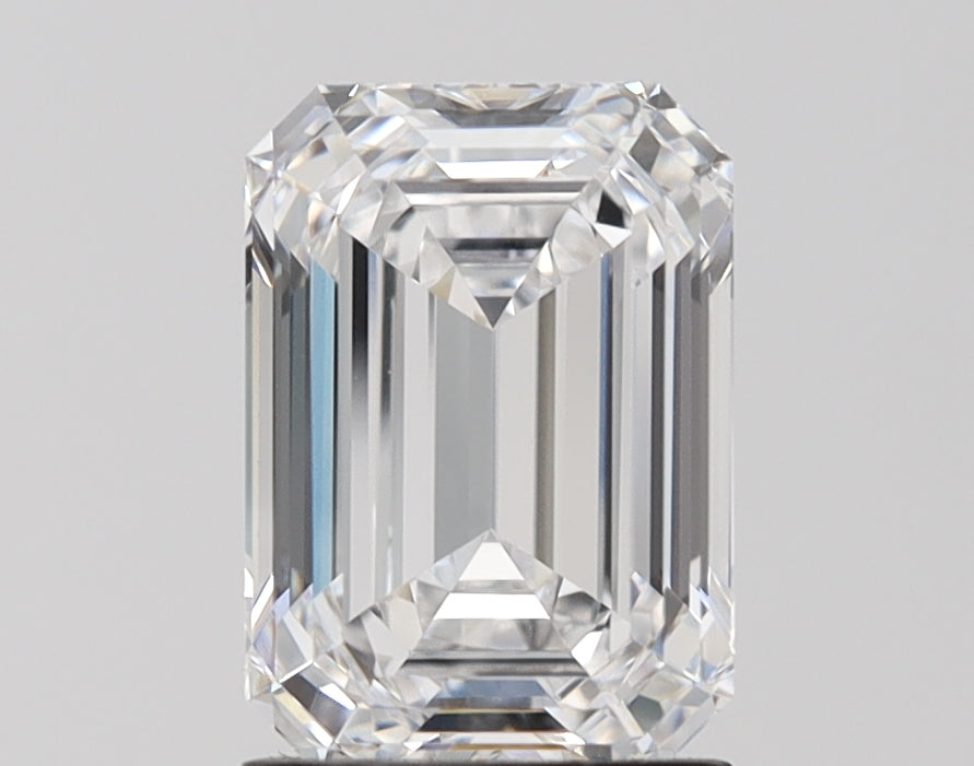 2.56 Carat Emerald Lab Diamond with  Cut Diamond in 14KT  view 1
