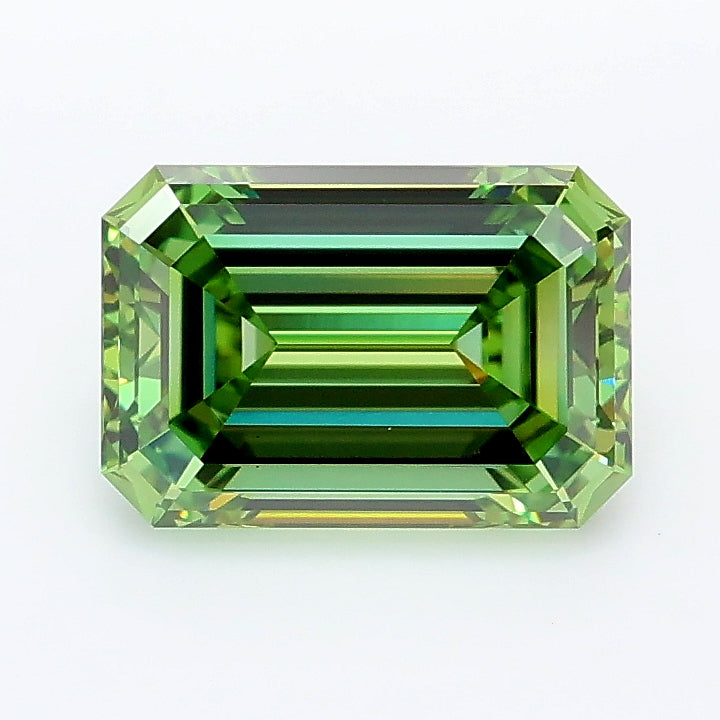 1.56 Carat Emerald Lab Diamond with  Cut Diamond in 14KT  view 1
